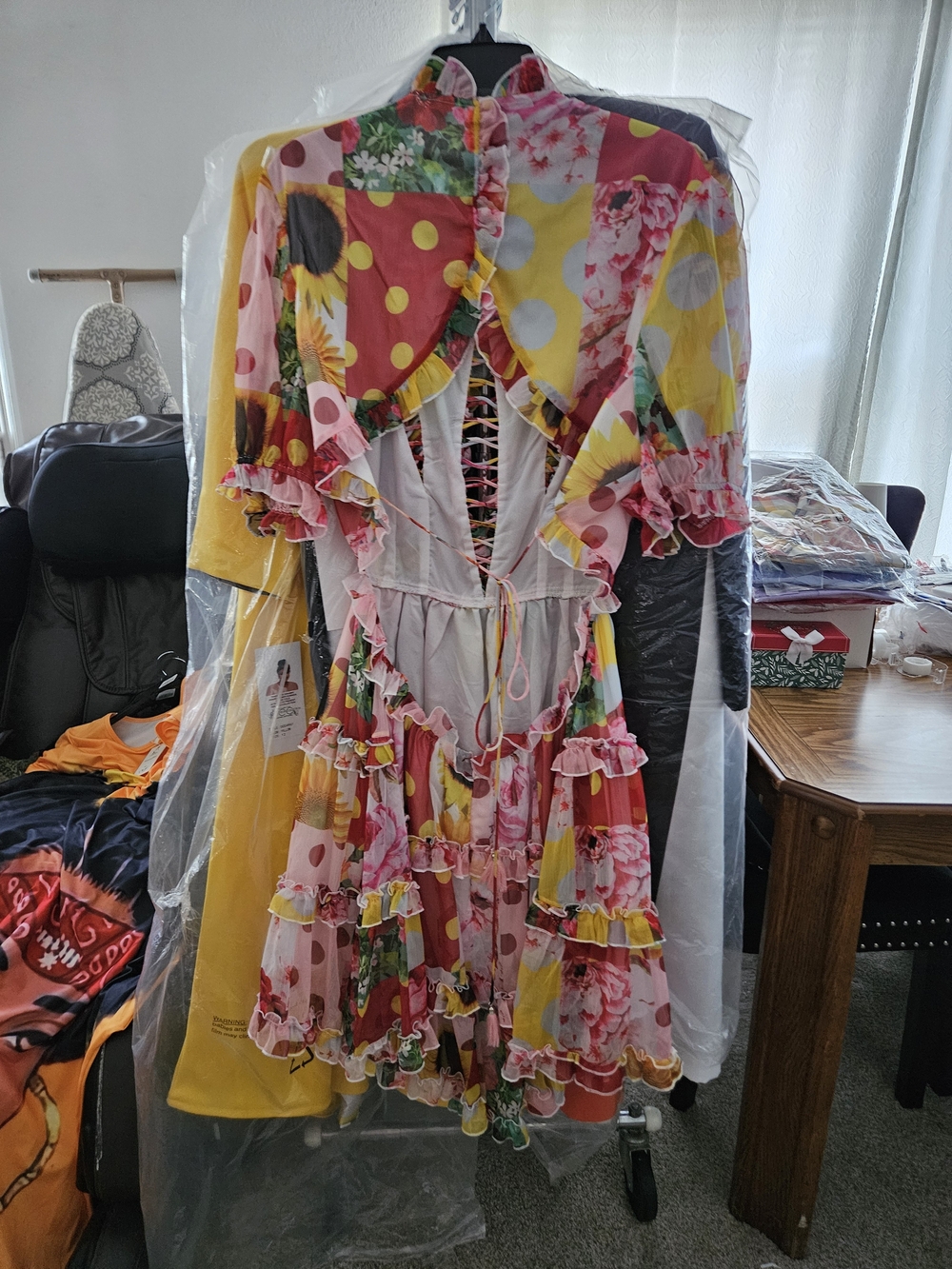 L'ATISTE Pink Multi Ruffle Floral Mini Dress - Picture 2 of 3